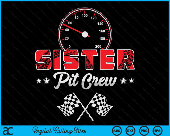 Race auto verjaardagsfeestje Racing familie zus Pit Crew SVG PNG digitale afdrukbare bestanden