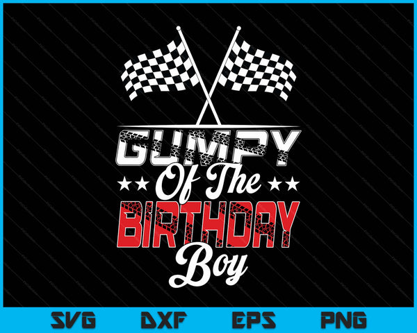 Race car gumpy of the birthday boy racing family pit crew SVG cut file