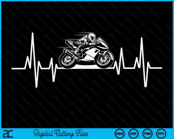 Race motorfiets Heartbeat motor Racing motorfiets SVG PNG digitale snijbestanden