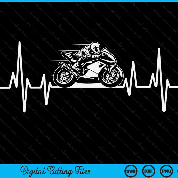 Race Motorcycle Heartbeat Motorbike Racing Motorcycle SVG PNG Digital Cutting Files