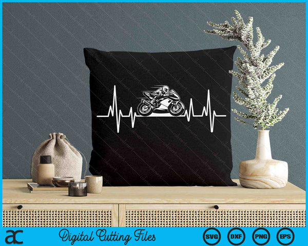 Race Motorcycle Heartbeat Motorbike Racing Motorcycle SVG PNG Digital Cutting Files