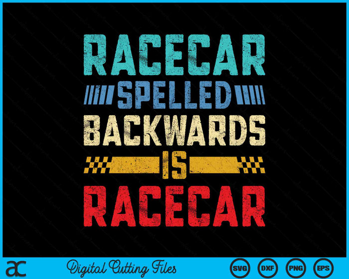 Raceauto achterstevoren gespeld is raceauto Vintage raceauto SVG PNG digitale snijbestanden