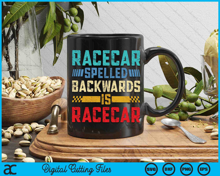 Raceauto achterstevoren gespeld is raceauto Vintage raceauto SVG PNG digitale snijbestanden