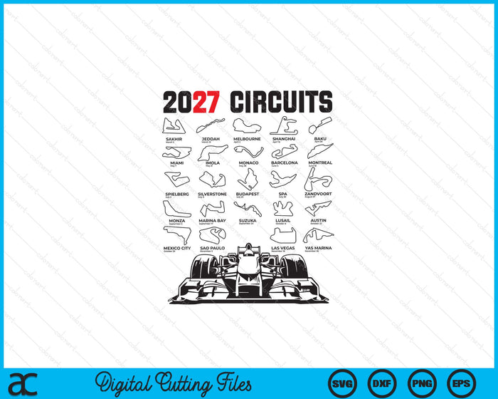 Racing Formula Circuit Track Car Fan Race Lover 2027 SVG PNG Digital Printable Files