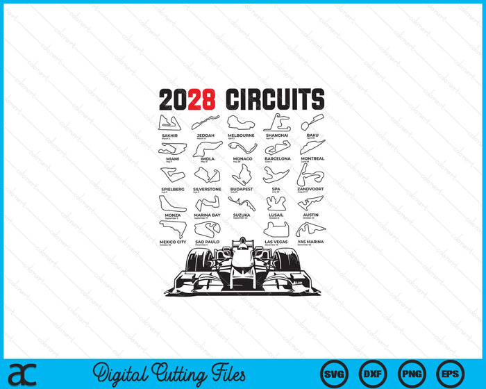 Racing Formula Circuit Track Car Fan Race Lover 2028 SVG PNG Digital Printable Files