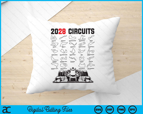 Racing Formula Circuit Track Car Fan Race Lover 2028 SVG PNG Digital Printable Files
