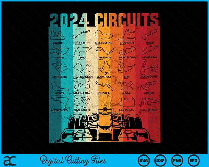 Racing Formula Track Circuit Car Fan Race Lover 2024 SVG PNG Digital Cutting Files