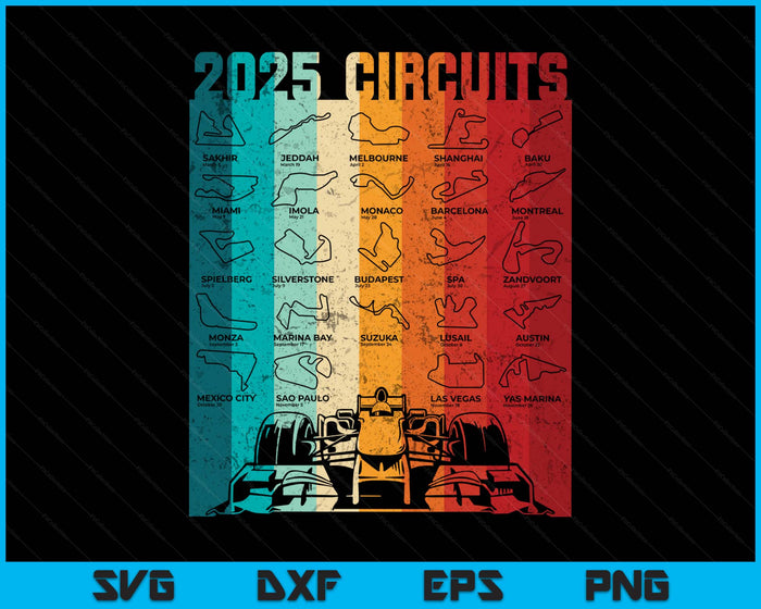 Racing Formula Track Circuit Car Fan Race Lover 2025 SVG PNG Digital Printable Files