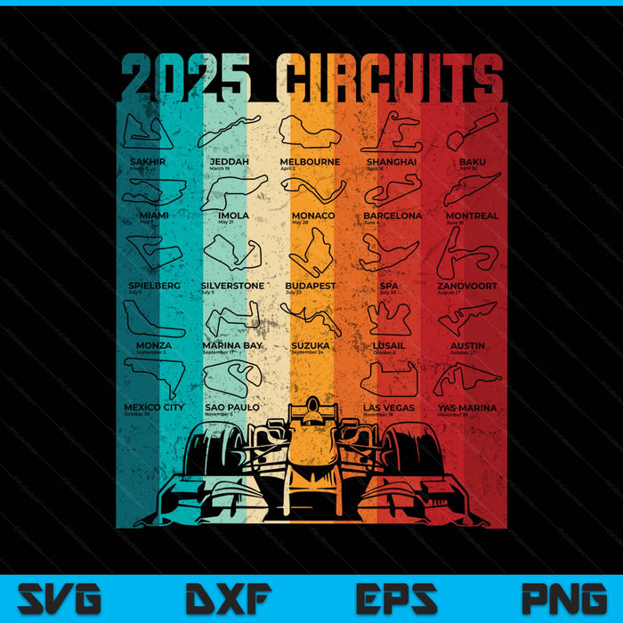 Racing formula track circuit car fan race lover 2025 SVG PNG cut file for Cricut