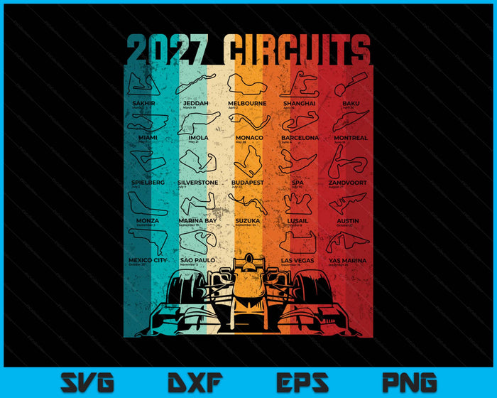 Racing Formula Track Circuit Car Fan Race Lover 2027 SVG PNG Digital Printable Files