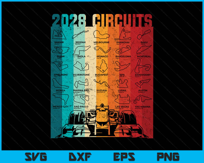 Racing Formula Track Circuit Car Fan Race Lover 2028 SVG PNG Digital Printable Files