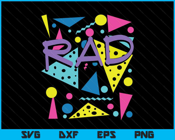 Rad 1980s Vintage Eighties Costume Party SVG PNG Digital Cutting Files