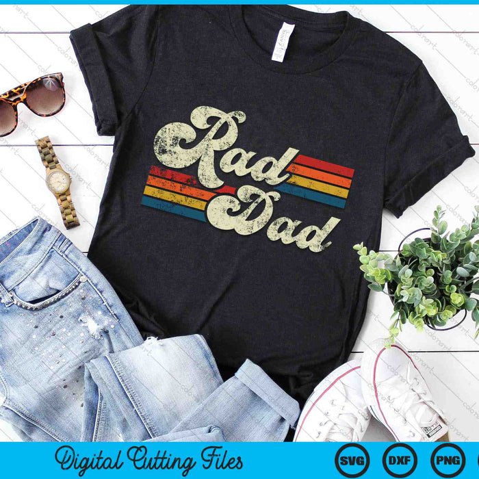 Rad Dad Retro Fathers Day SVG PNG Cutting Printable Files