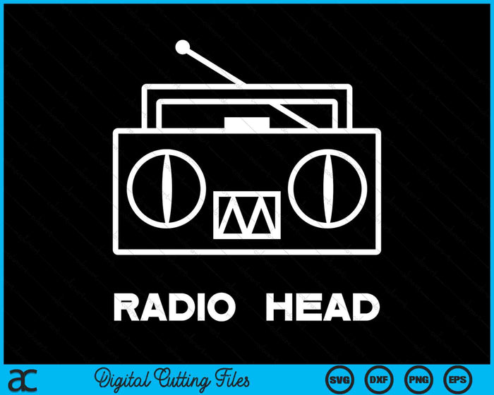 Radio hoofd SVG PNG digitale afdrukbare bestanden