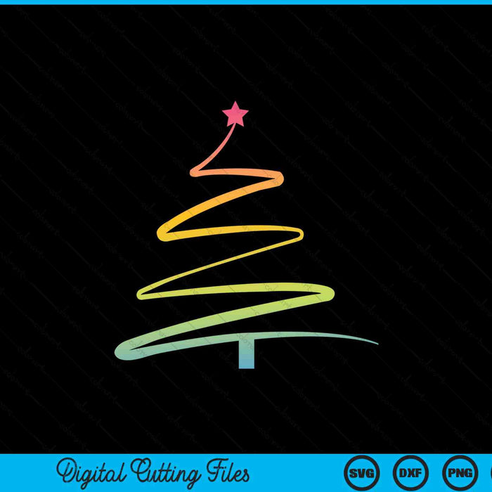 Rainbow Christmas Tree Holiday Festive Celebration Lgbtq SVG PNG Digital Printable Files