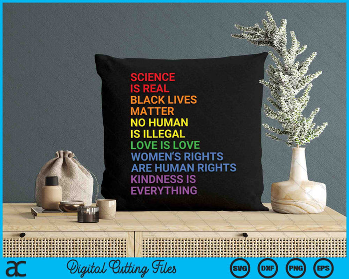 Rainbow Flag Human Rights Science Is Real LGBTQ SVG PNG Digital Cutting Files