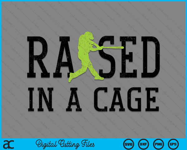 Raised In A Cage Baseball SVG PNG Digital Cutting Files