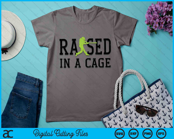 Raised In A Cage Baseball SVG PNG Digital Cutting Files