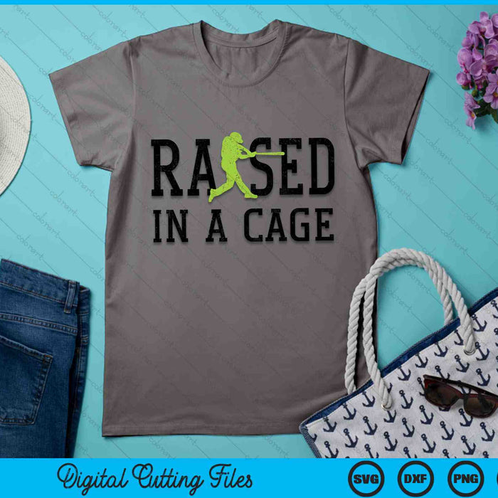 Raised In A Cage Baseball SVG PNG Digital Cutting Files