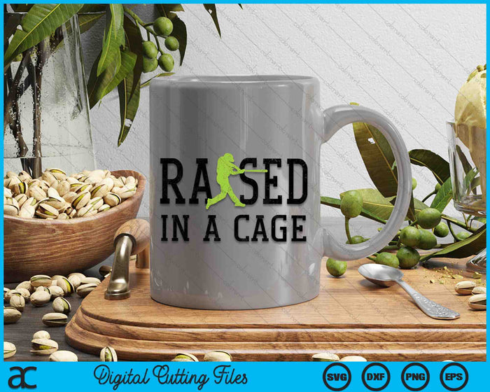 Raised In A Cage Baseball SVG PNG Digital Cutting Files