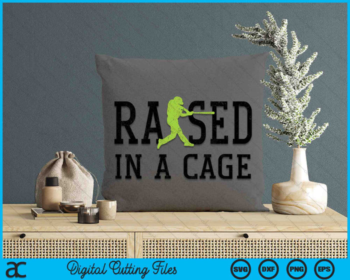 Raised In A Cage Baseball SVG PNG Digital Cutting Files