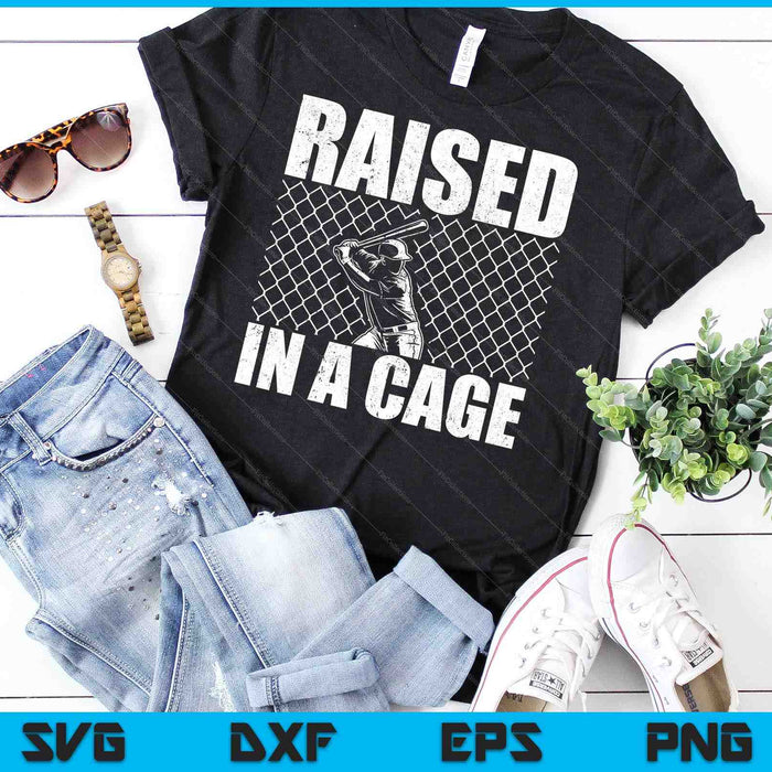 Opgegroeid in een kooi honkbaltraining slagman Catcher Pitch SVG PNG snijden afdrukbare bestanden