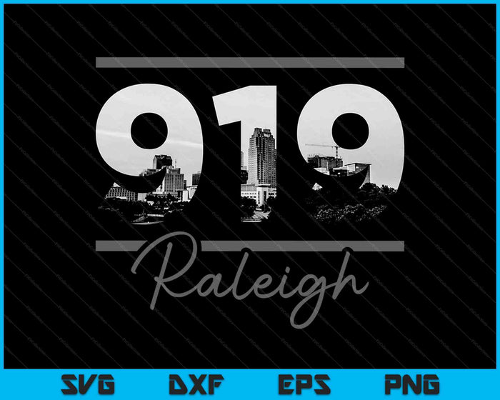 Raleigh 919 Area Code Skyline Carolina Vintage SVG PNG Files ...