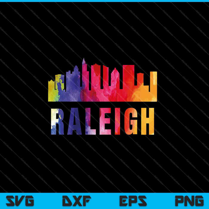Raleigh aquarel Skyline Home State Souvenir SVG PNG snijden afdrukbare bestanden