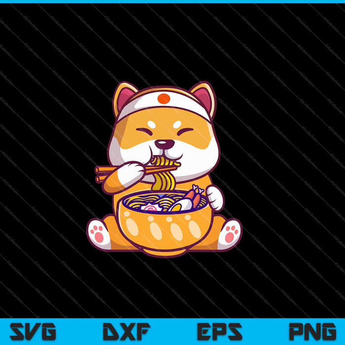 Ramen Cat Kawaii Anime Japonés Kawaii Neko SVG PNG Cortando Archivos Imprimibles