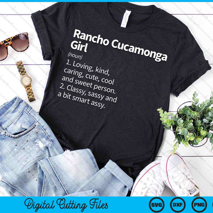 Rancho Cucamonga Girl CA California Home Roots SVG PNG Archivos de corte digital