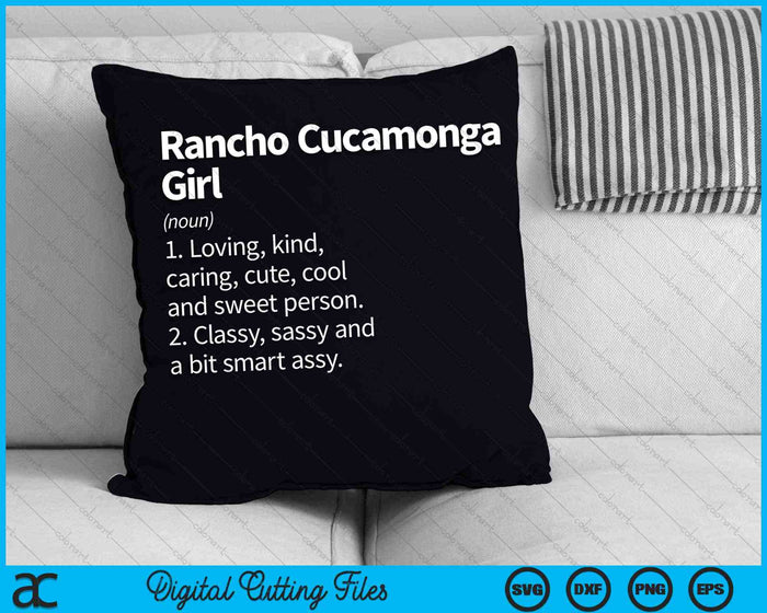 Rancho Cucamonga Girl CA California Home Roots SVG PNG Archivos de corte digital