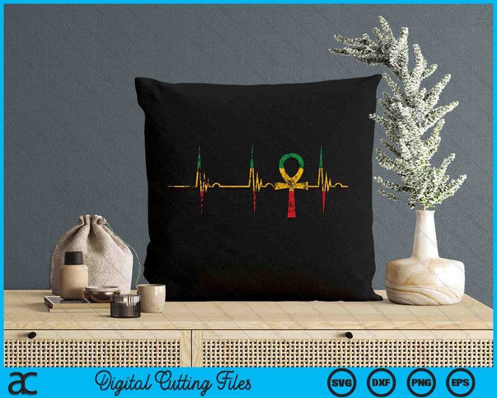 Rasta Reggae Ankh Symbol Rastafari Roots Heartbeat EKG Pulse SVG PNG Digital Printable Files