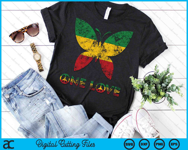Rasta Reggae Butterfly Hippie Insects Bug One Love Music SVG PNG Digital Cutting Files