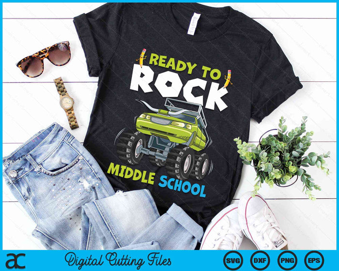 Ready To Rock Middle School First Day Of Middle School For Kids SVG PNG Digital Cutting Files