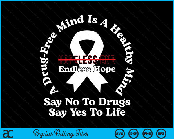 Red Awareness Week Ribbon Week Drugs Prevention Awareness SVG PNG Digital Cutting Files