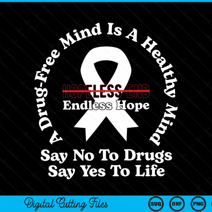 Red Awareness Week Ribbon Week Drugs Prevention Awareness SVG PNG Digital Cutting Files