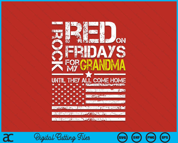 Red Friday military grandson wear red for my grandma SVG cut file