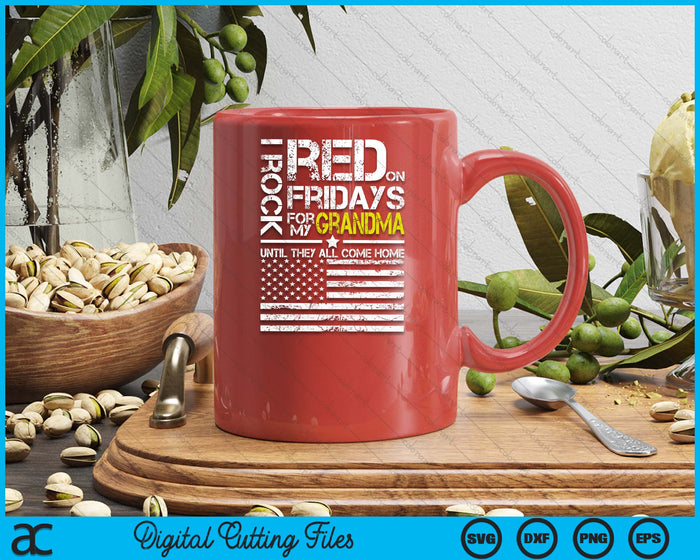 Red Friday Military Grandson Wear Red For My Grandma SVG PNG Digital Printable Files