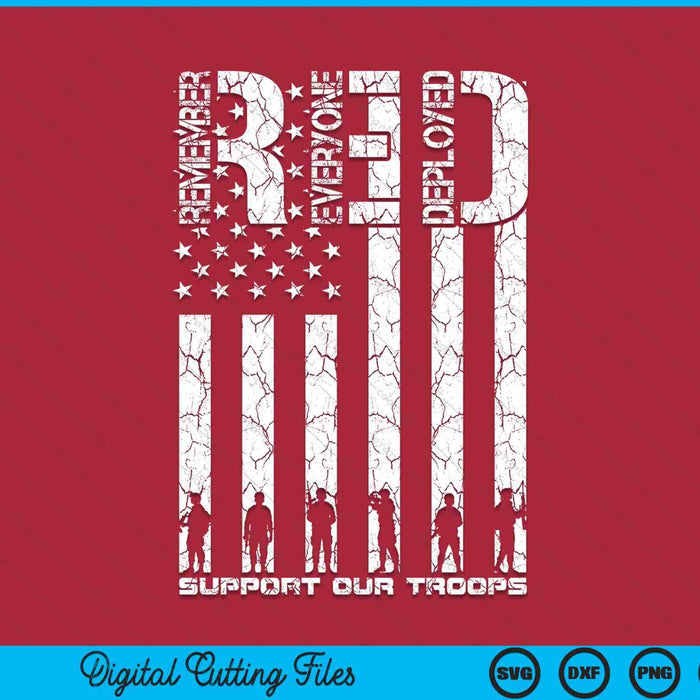 Red Friday military veteran remember everyone deployed SVG cut file