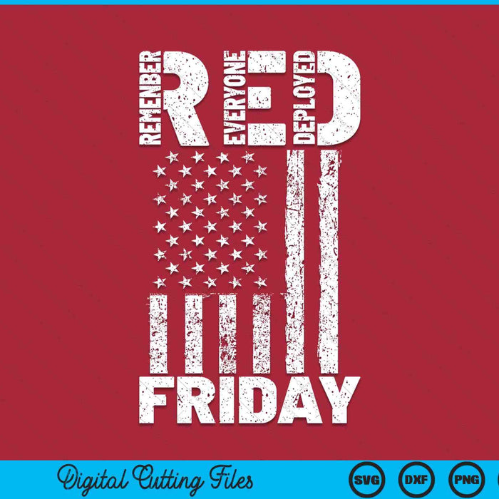 Red Friday remember everyone deployed U.S. flag SVG cut file