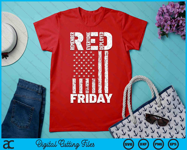 Red Friday Remember Everyone Deployed U.S. Flag SVG PNG Digital Printable Files