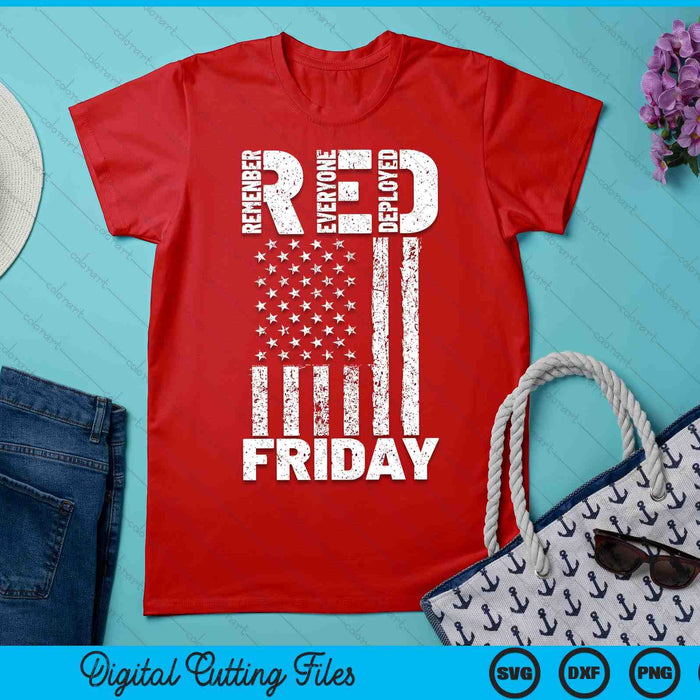 Red Friday Remember Everyone Deployed U.S. Flag SVG PNG Digital Printable Files