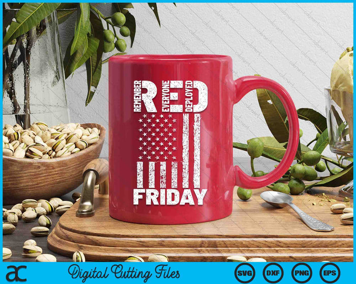 Red Friday Remember Everyone Deployed U.S. Flag SVG PNG Digital Printable Files