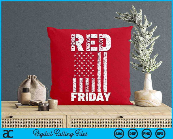 Red Friday Remember Everyone Deployed U.S. Flag SVG PNG Digital Printable Files