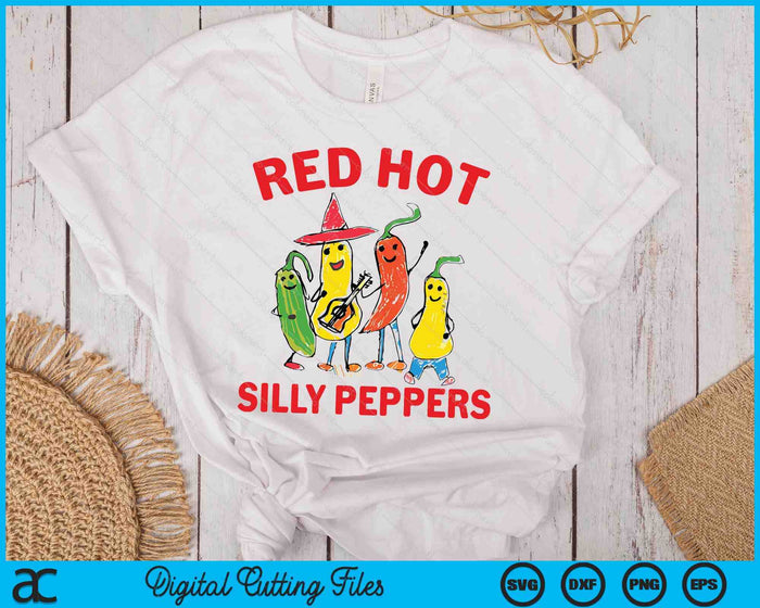 Red Hot Silly Peppers SVG PNG Digital Printable Files