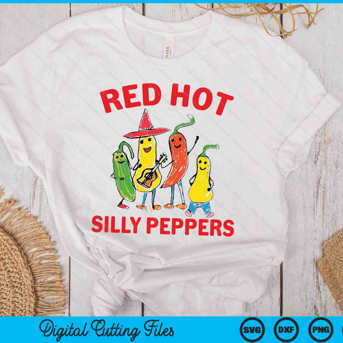 Red Hot Silly Peppers SVG PNG Digital Printable Files