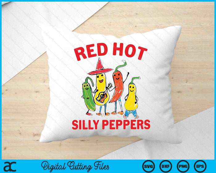 Red Hot Silly Peppers SVG PNG Digital Printable Files