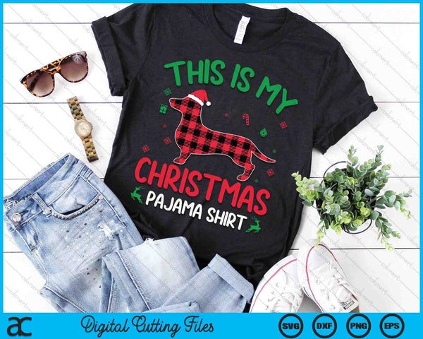 Red Plaid Ugly This Is My Dachshund Dog Christmas Pajama SVG PNG Digital Printable Files