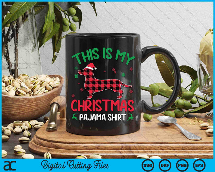 Red Plaid Ugly This Is My Dachshund Dog Christmas Pajama SVG PNG Digital Printable Files