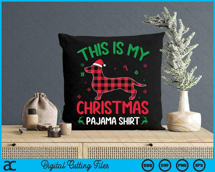 Red Plaid Ugly This Is My Dachshund Dog Christmas Pajama SVG PNG Digital Printable Files